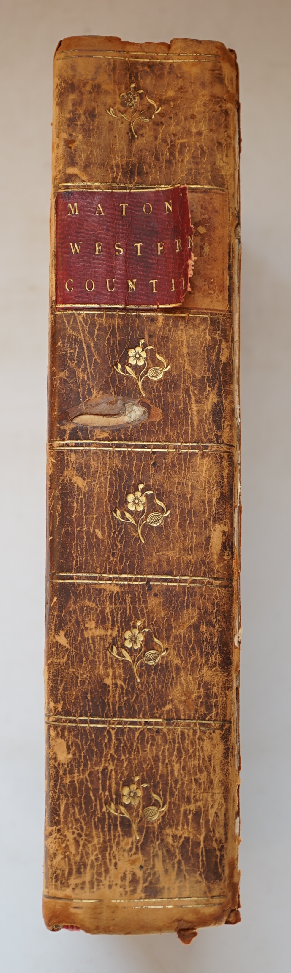 Maton, William George - Observations Relative Chiefly to the Natural History, Picturesque Scenery, and Antiquities of the Western Counties of England, Made in the Years 1794 and 1796, 2 vols. in one, 8vo, calf, front boa